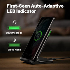 INIU I211 15W Qi-Certified Wireless Charger with Sleep-Friendly Adaptive Light