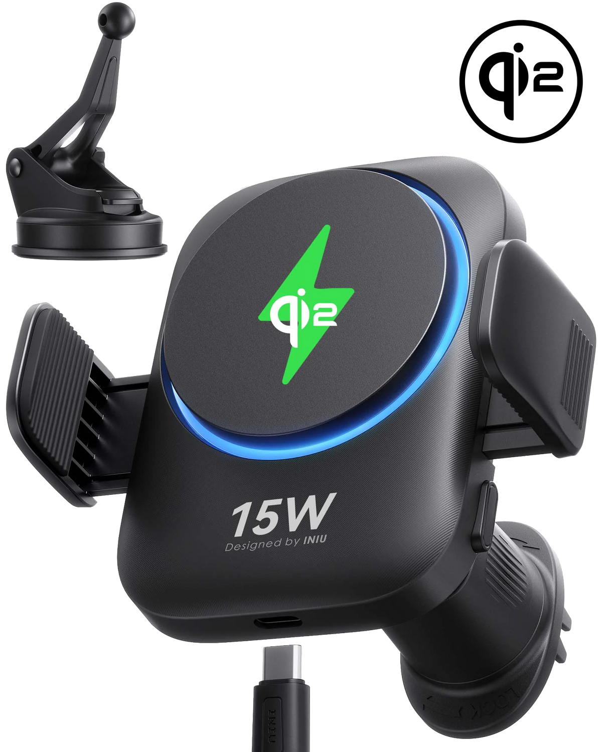INIU SnapGo V11-E1 Qi2 15W Magnetic Wireless Car Charger